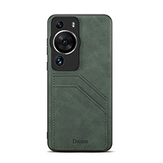 Funda Lujo Cuero Carcasa MT3 para Huawei P60 Verde