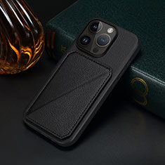 Funda Lujo Cuero Carcasa MT4 para Apple iPhone 14 Pro Negro