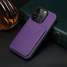 Funda Lujo Cuero Carcasa MT4 para Apple iPhone 16 Pro Max Morado