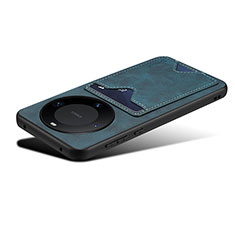 Funda Lujo Cuero Carcasa MT5 para Huawei Mate 60 Azul