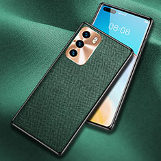 Funda Lujo Cuero Carcasa N03 para Huawei P40 Verde