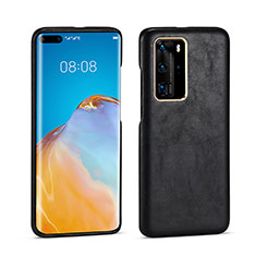 Funda Lujo Cuero Carcasa N04 para Huawei P40 Pro Negro