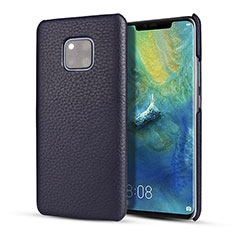 Funda Lujo Cuero Carcasa P01 para Huawei Mate 20 Pro Azul