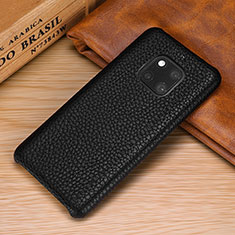 Funda Lujo Cuero Carcasa P01 para Huawei Mate 20 Pro Negro