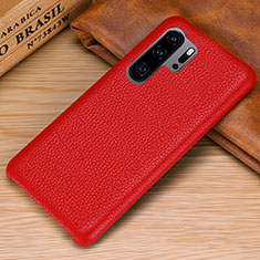 Funda Lujo Cuero Carcasa P01 para Huawei P30 Pro New Edition Rojo