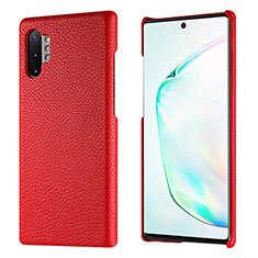 Funda Lujo Cuero Carcasa P01 para Samsung Galaxy Note 10 Plus 5G Rojo