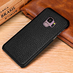 Funda Lujo Cuero Carcasa P01 para Samsung Galaxy S9 Negro