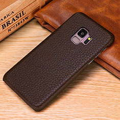 Funda Lujo Cuero Carcasa P01 para Samsung Galaxy S9 Plus Marron