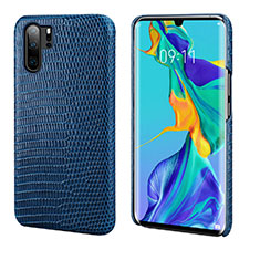 Funda Lujo Cuero Carcasa P02 para Huawei P30 Pro Azul