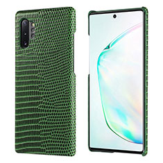 Funda Lujo Cuero Carcasa P02 para Samsung Galaxy Note 10 Plus Verde