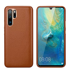 Funda Lujo Cuero Carcasa P03 para Huawei P30 Pro Marron