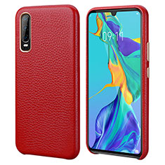 Funda Lujo Cuero Carcasa P03 para Huawei P30 Rojo