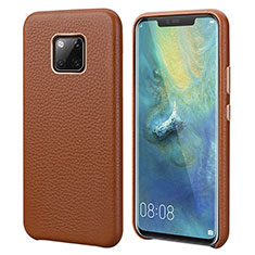 Funda Lujo Cuero Carcasa P04 para Huawei Mate 20 Pro Marron