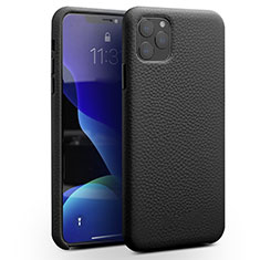 Funda Lujo Cuero Carcasa para Apple iPhone 11 Pro Max Negro