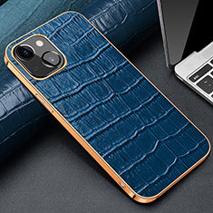 Funda Lujo Cuero Carcasa para Apple iPhone 15 Azul