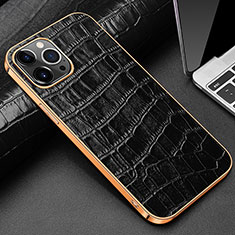 Funda Lujo Cuero Carcasa para Apple iPhone 15 Pro Max Negro