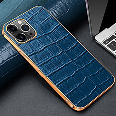 Funda Lujo Cuero Carcasa para Apple iPhone 16 Pro Azul