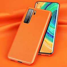 Funda Lujo Cuero Carcasa para Huawei Nova 7 SE 5G Naranja