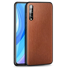 Funda Lujo Cuero Carcasa para Huawei P smart S Marron