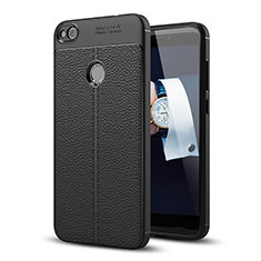 Funda Lujo Cuero Carcasa para Huawei P8 Lite (2017) Negro