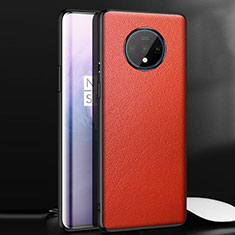 Funda Lujo Cuero Carcasa para OnePlus 7T Rojo