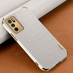 Funda Lujo Cuero Carcasa para Oppo A54s Blanco