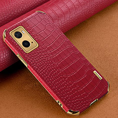 Funda Lujo Cuero Carcasa para Oppo A76 Rojo