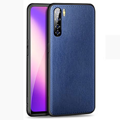 Funda Lujo Cuero Carcasa para Oppo A91 Azul