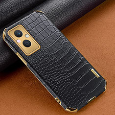 Funda Lujo Cuero Carcasa para Oppo A96 5G Negro