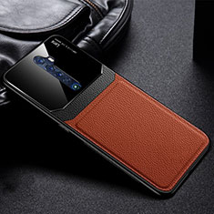 Funda Lujo Cuero Carcasa para Oppo Reno2 Marron