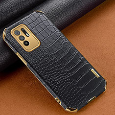 Funda Lujo Cuero Carcasa para Oppo Reno5 Z 5G Negro