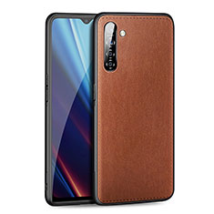 Funda Lujo Cuero Carcasa para Realme X2 Marron