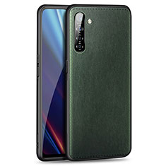 Funda Lujo Cuero Carcasa para Realme XT Verde