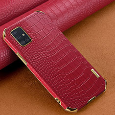 Funda Lujo Cuero Carcasa para Samsung Galaxy A51 4G Rojo
