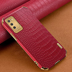 Funda Lujo Cuero Carcasa para Samsung Galaxy F02S SM-E025F Rojo