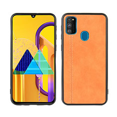 Funda Lujo Cuero Carcasa para Samsung Galaxy M21 Naranja