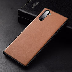 Funda Lujo Cuero Carcasa para Samsung Galaxy Note 10 Naranja