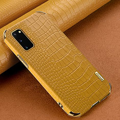 Funda Lujo Cuero Carcasa para Samsung Galaxy S20 Amarillo