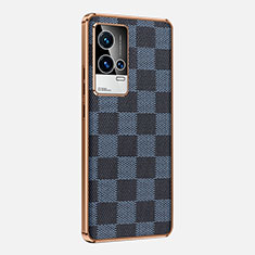 Funda Lujo Cuero Carcasa para Vivo iQOO 8 5G Azul