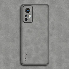 Funda Lujo Cuero Carcasa para Xiaomi Mi 12X 5G Gris