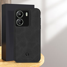 Funda Lujo Cuero Carcasa para Xiaomi Poco C65 Negro