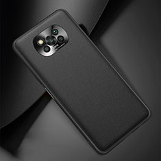 Funda Lujo Cuero Carcasa para Xiaomi Poco X3 NFC Negro