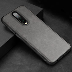 Funda Lujo Cuero Carcasa para Xiaomi Redmi K30 5G Gris