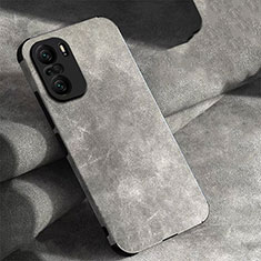 Funda Lujo Cuero Carcasa para Xiaomi Redmi K40 Pro 5G Gris