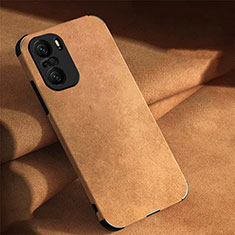 Funda Lujo Cuero Carcasa para Xiaomi Redmi K40 Pro+ Plus 5G Marron