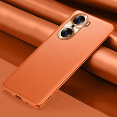 Funda Lujo Cuero Carcasa QK1 para Huawei Honor 60 5G Naranja