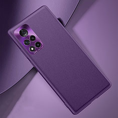 Funda Lujo Cuero Carcasa QK1 para Huawei Honor V40 5G Morado