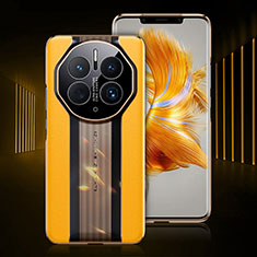 Funda Lujo Cuero Carcasa QK1 para Huawei Mate 50 Pro Amarillo