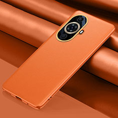 Funda Lujo Cuero Carcasa QK1 para Huawei Nova 11 Pro Naranja