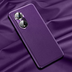 Funda Lujo Cuero Carcasa QK1 para Huawei Nova 9 Pro Morado